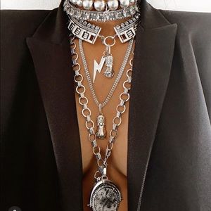 Long silver chain